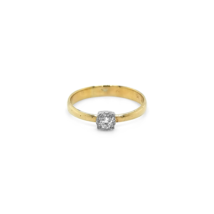 Zlatý Zásnubní Prsten s Diamanty