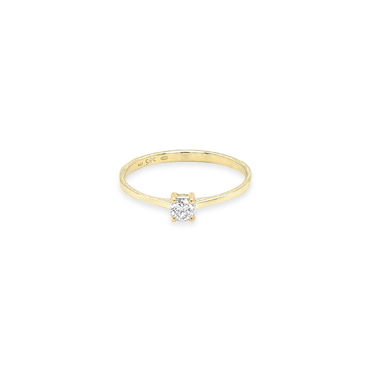 Zlatý zánubní prsten s diamantem