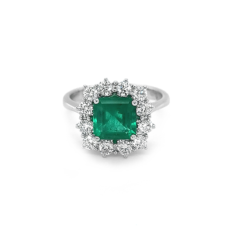 Zlatý Prsten se Smaragdem a Diamanty